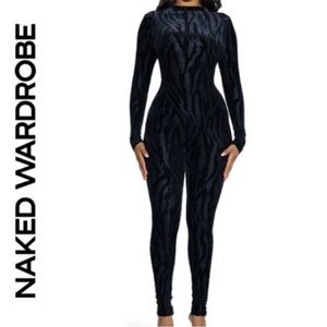 Naked Wardrobe Black Textured Bodysuit